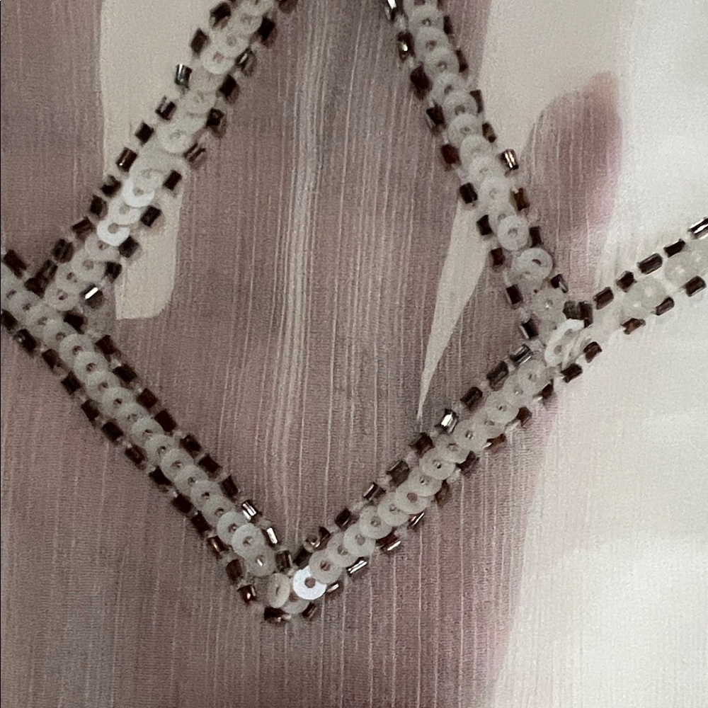 White House Black Market Ivory Geometric Camisole - Picture 6 of 8